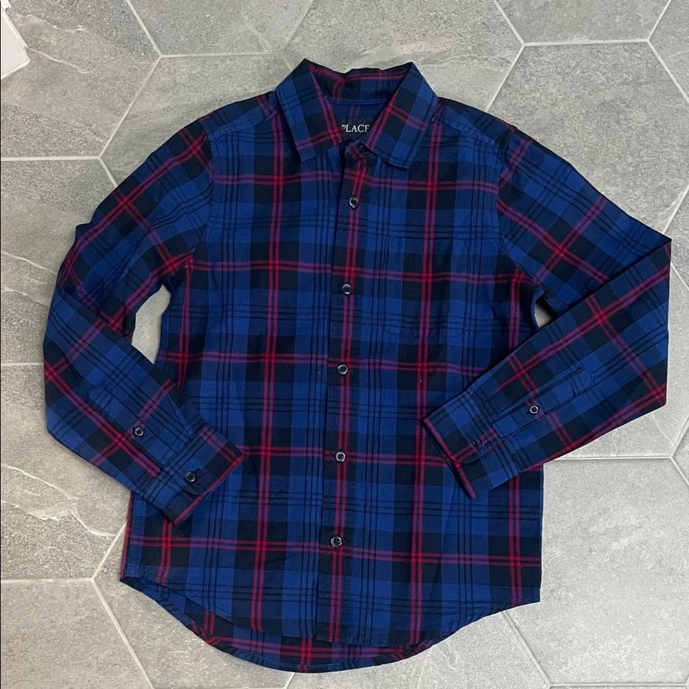 Children’s Place Boys Long Sleeve Button-Down Shirts – Set of 2 – Size 7/8 – NWT